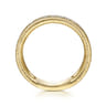 14K Yellow Gold Diamond Band Stackable with Twisted Rope Border - 0.5 ct