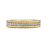 14K Yellow Gold Diamond Band with Twisted Rope Border - 0.25 ct