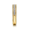 14K Yellow Gold Diamond Band with Twisted Rope Border - 0.25 ct