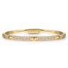 14K Yellow Gold Diamond Bangle Bracelet with Pyramid Rhombus Stations - 0.5 ct
