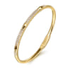 14K Yellow Gold Diamond Bangle Bracelet with Pyramid Rhombus Stations - 0.5 ct