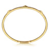 14K Yellow Gold Diamond Bangle Bracelet with Pyramid Rhombus Stations - 0.5 ct
