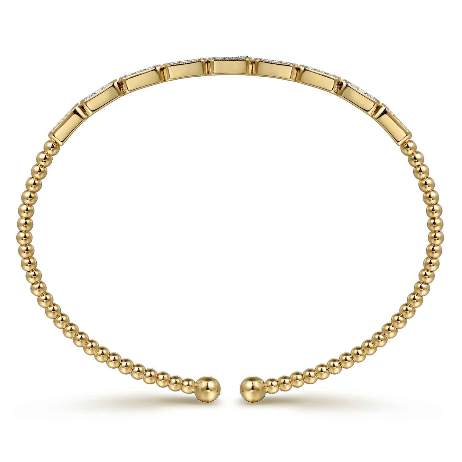14K Yellow Gold Diamond Bangle Bracelet - 0.25 ct - Shot 3