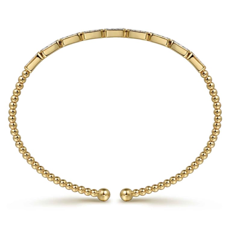 14K Yellow Gold Diamond Bangle Bracelet - 0.25 ct - Shot 3