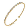 14K Yellow Gold Diamond Bangle Bracelet - 0.25 ct