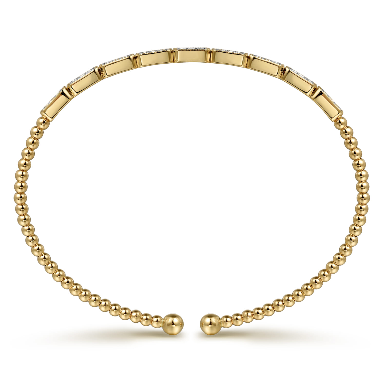 14K Yellow Gold Diamond Bangle Bracelet - 0.25 ct - Shot 3