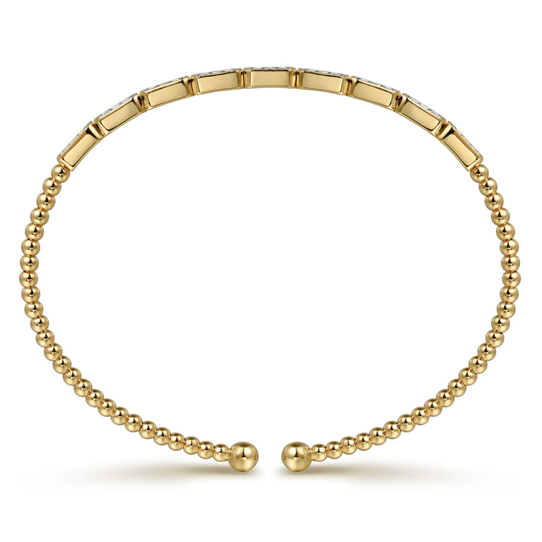 14K Yellow Gold Diamond Bangle Bracelet - 0.25 ct - Shot 3
