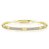 14K Yellow Gold Diamond Bangle with Pyramid Rhombus Stations - 0.5 ct