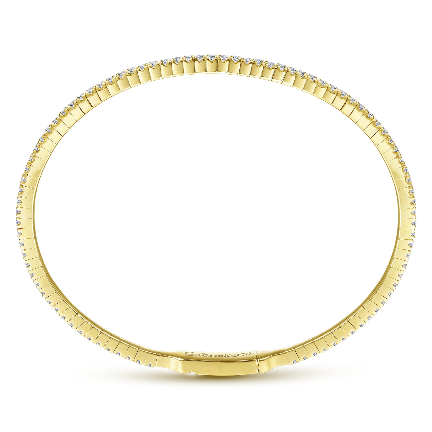 14K Yellow Gold Diamond Bangle - 1.25 ct - Shot 3