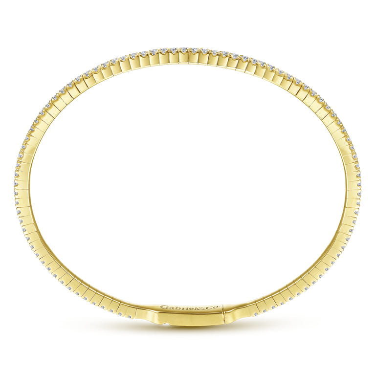 14K Yellow Gold Diamond Bangle - 1.25 ct - Shot 3