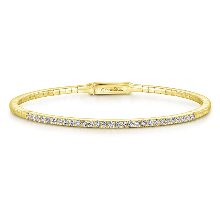 14K Yellow Gold Diamond Bangle - 0.5 ct - Shot 1