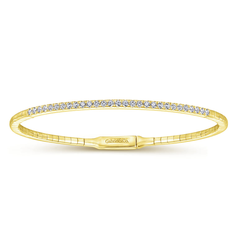 14K Yellow Gold Diamond Bangle - 0.5 ct - Shot 1