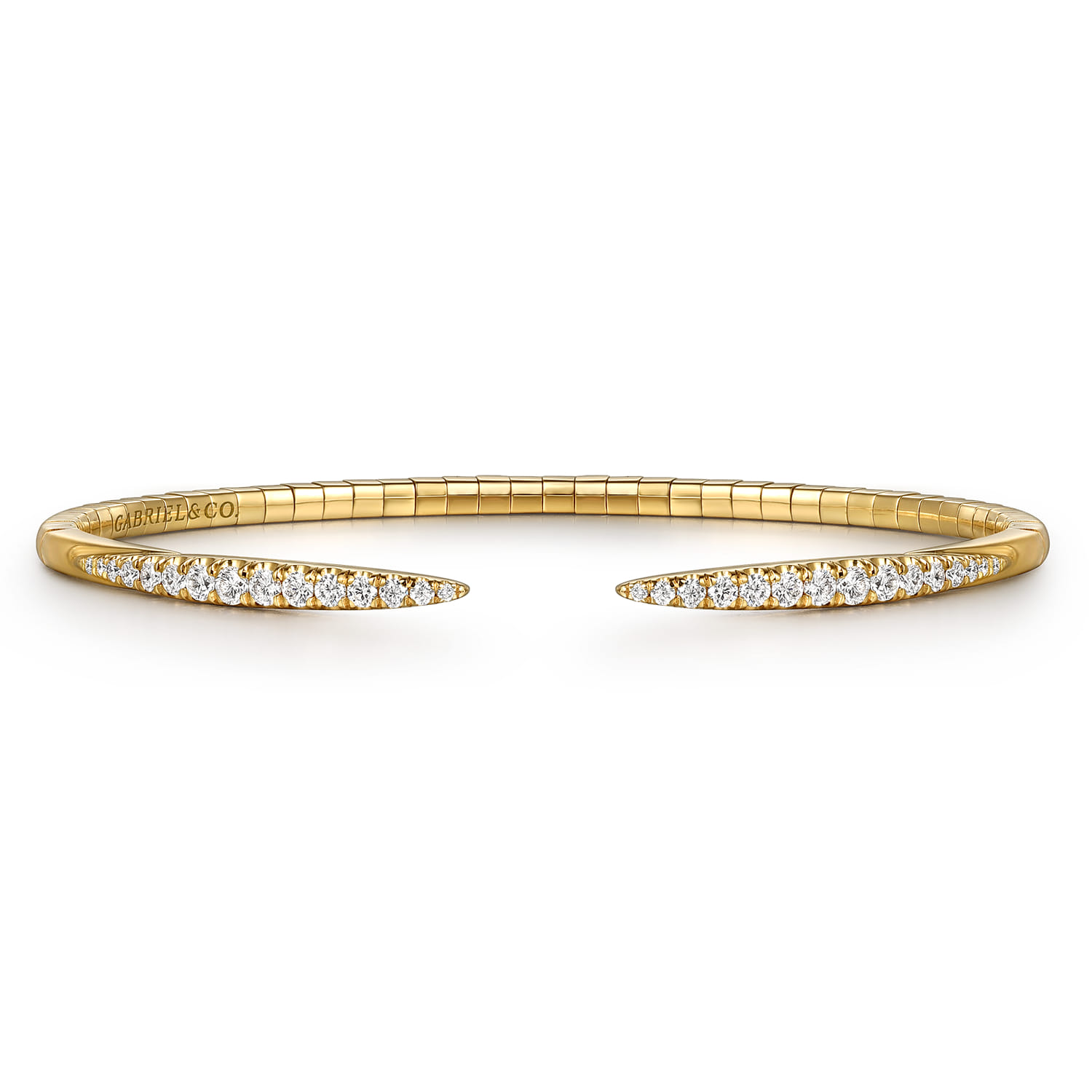 14K Yellow Gold Diamond Bangle - 0.51 ct - Shot 1