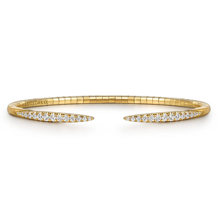14K Yellow Gold Diamond Bangle - 0.51 ct - Shot 1
