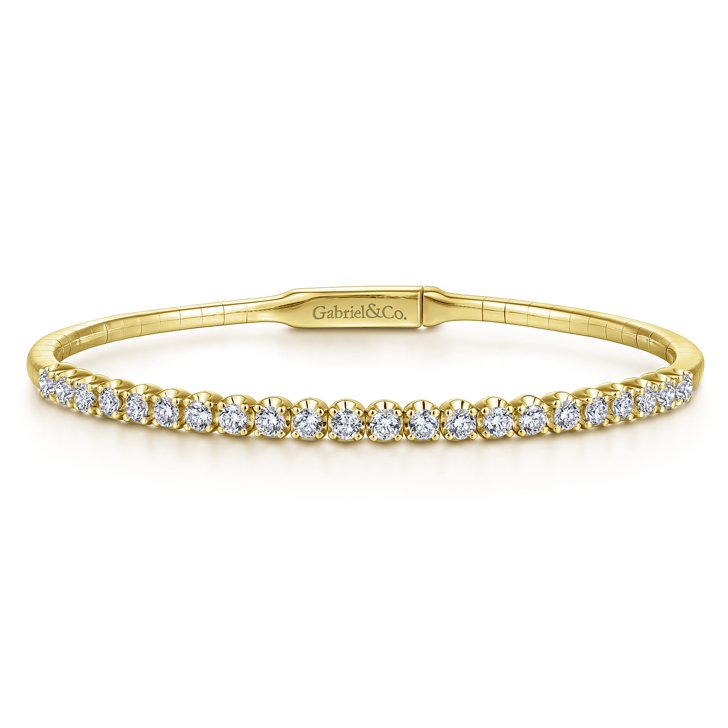 14K Yellow Gold Diamond Bangle - 1.15 ct - Shot 1