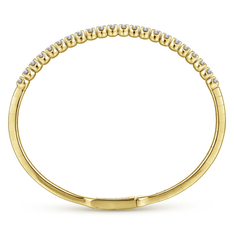 14K Yellow Gold Diamond Bangle - 1 ct - Shot 3