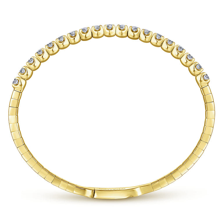 14K Yellow Gold Diamond Bangle - 1.52 ct - Shot 3