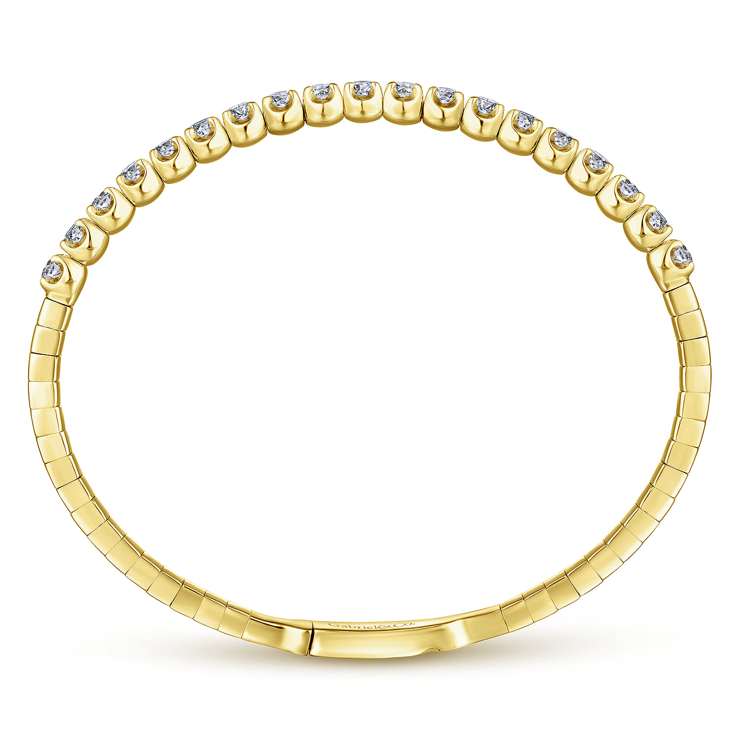 14K Yellow Gold Diamond Bangle - 1.5 ct - Shot 3