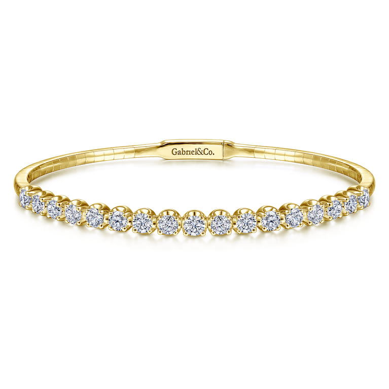 14K Yellow Gold Diamond Bangle - 2.04 ct - Shot 1