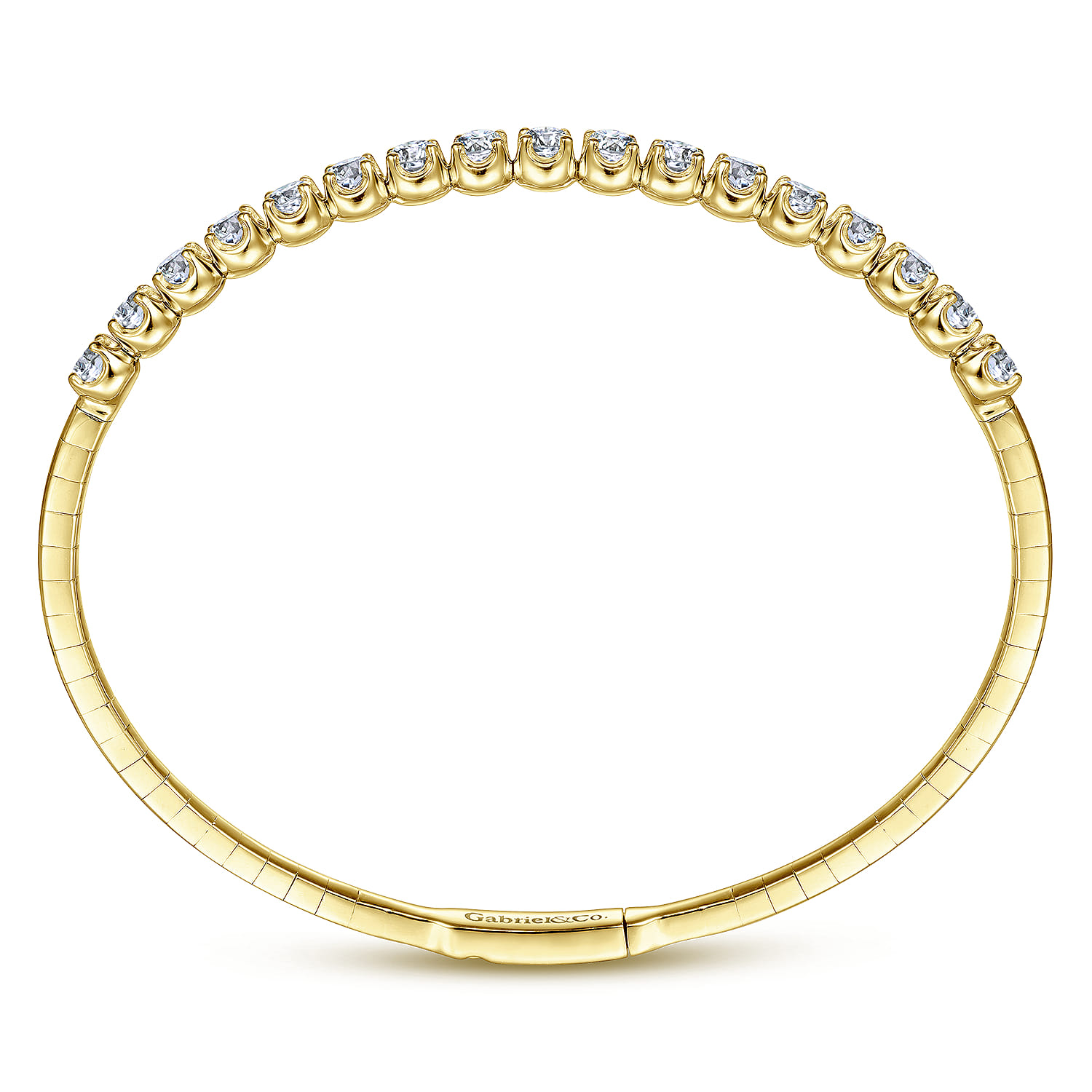 14K Yellow Gold Diamond Bangle - 2.04 ct - Shot 3