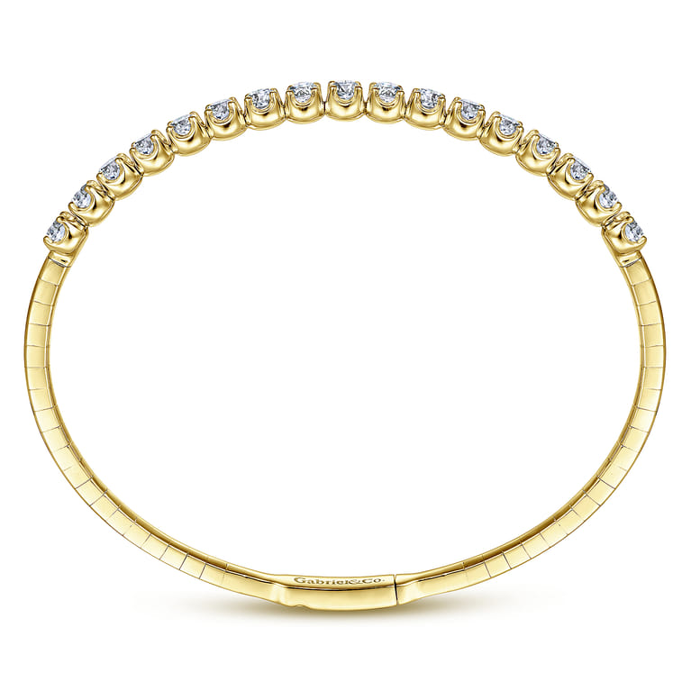 14K Yellow Gold Diamond Bangle - 2 ct - Shot 3