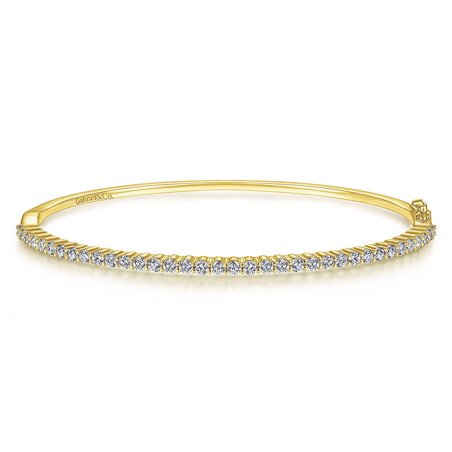 14K Yellow Gold Diamond Bangle - 1.05 ct - Shot 1
