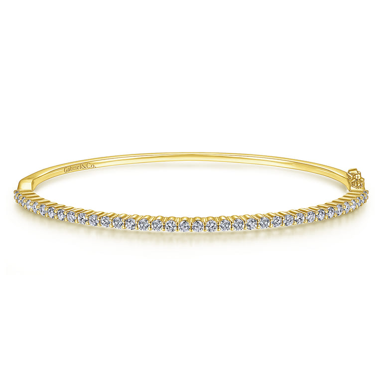 14K Yellow Gold Diamond Bangle - 1.05 ct - Shot 1
