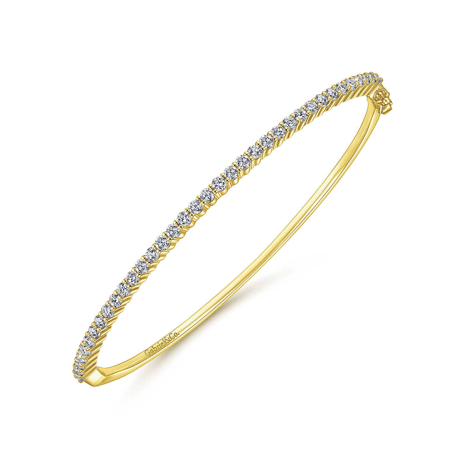 14K Yellow Gold Diamond Bangle - 1.05 ct - Shot 2