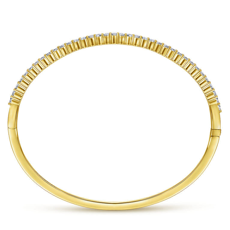 14K Yellow Gold Diamond Bangle - 1.05 ct - Shot 3
