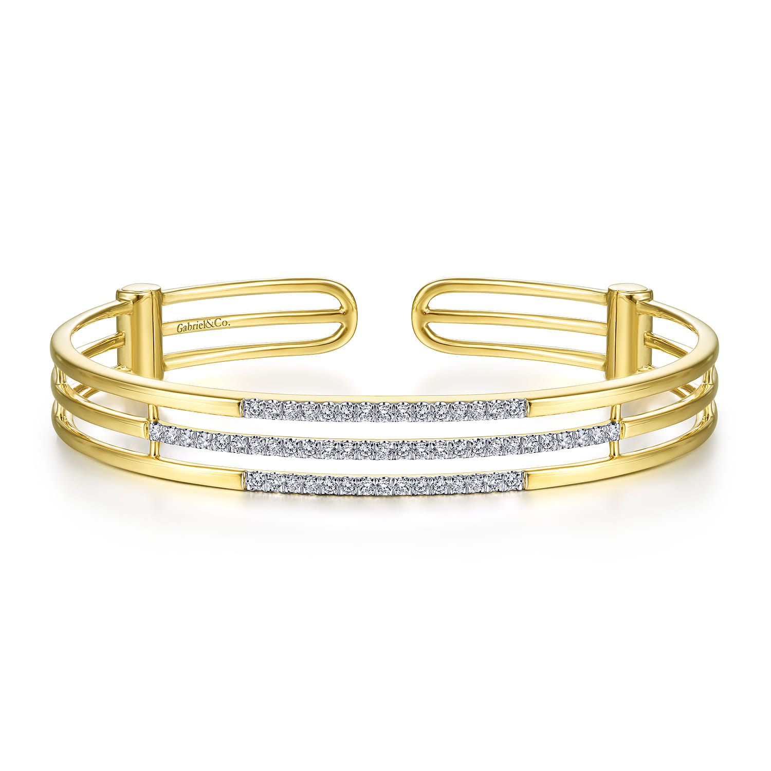 14K Yellow Gold Diamond Bangle - 0.75 ct - Shot 1