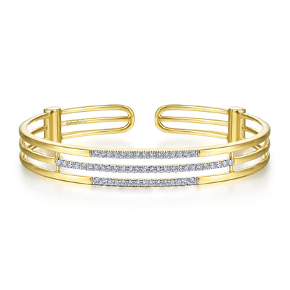 14K Yellow Gold Diamond Bangle
