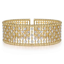 14K Yellow Gold Diamond Bangle