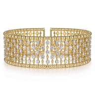 14K Yellow Gold Diamond Bangle