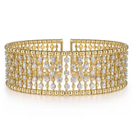 14K Yellow Gold Diamond Bangle