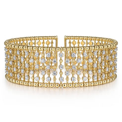 14K Yellow Gold Diamond Bangle