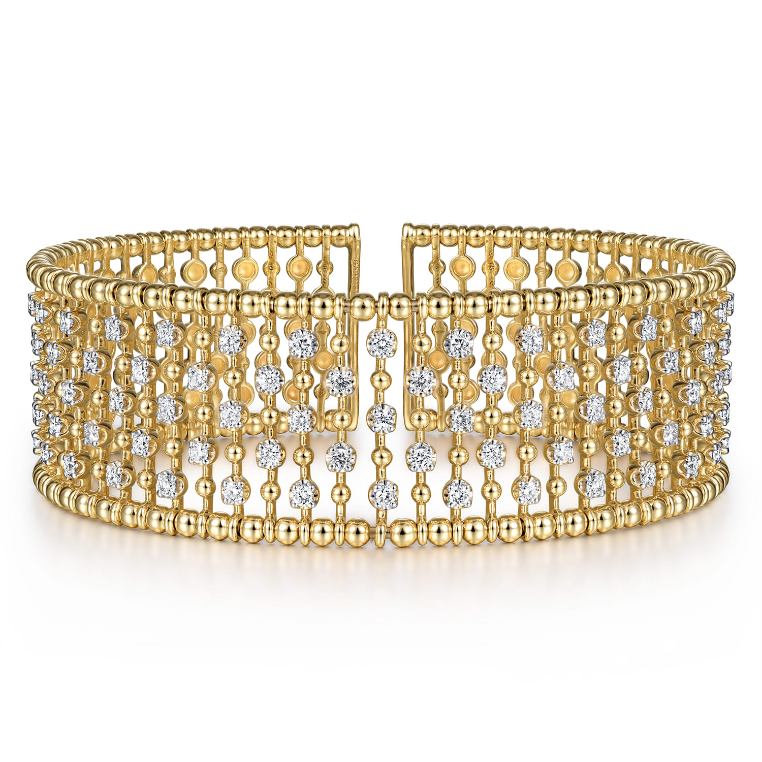 14K Yellow Gold Diamond Bangle - 1.2 ct - Shot 1
