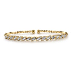 14K Yellow Gold Diamond Bangle