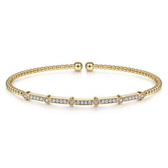 14K Yellow Gold Diamond Bangle
