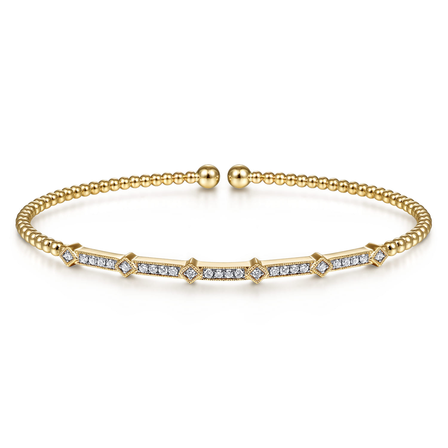 14K Yellow Gold Diamond Bangle
