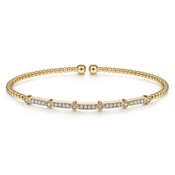 14K Yellow Gold Diamond Bangle