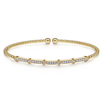 14K Yellow Gold Diamond Bangle