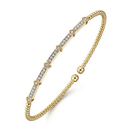 14K Yellow Gold Diamond Bangle
