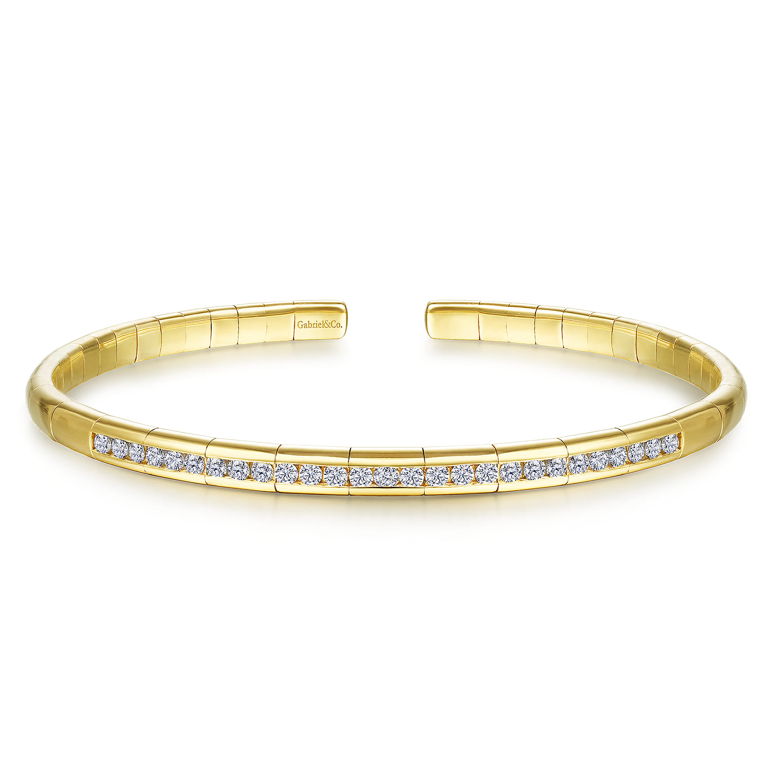14K Yellow Gold Diamond Bangle - 0.68 ct - Shot 1
