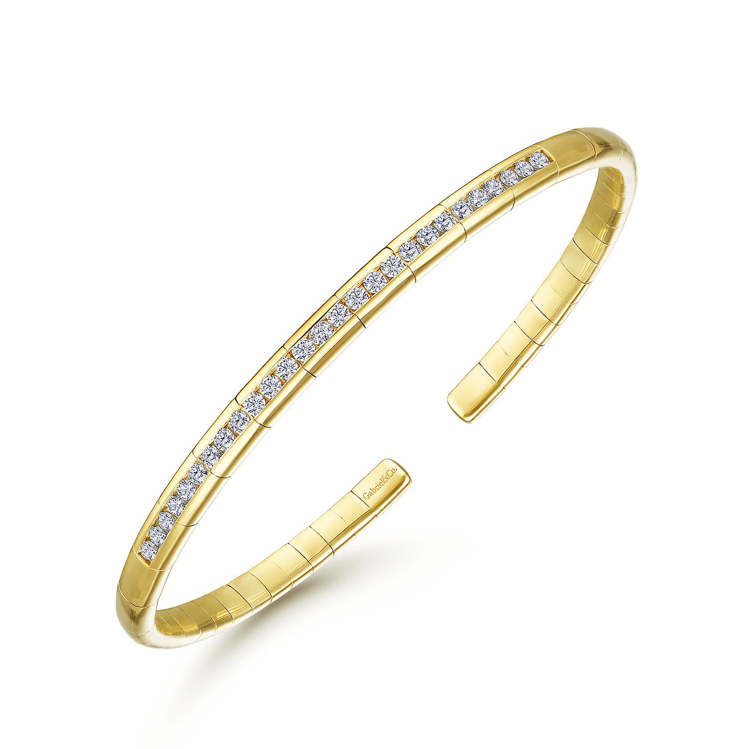 14K Yellow Gold Diamond Bangle - 0.68 ct - Shot 2