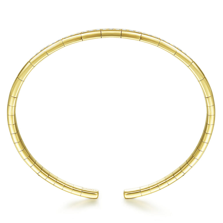 14K Yellow Gold Diamond Bangle - 0.68 ct - Shot 3
