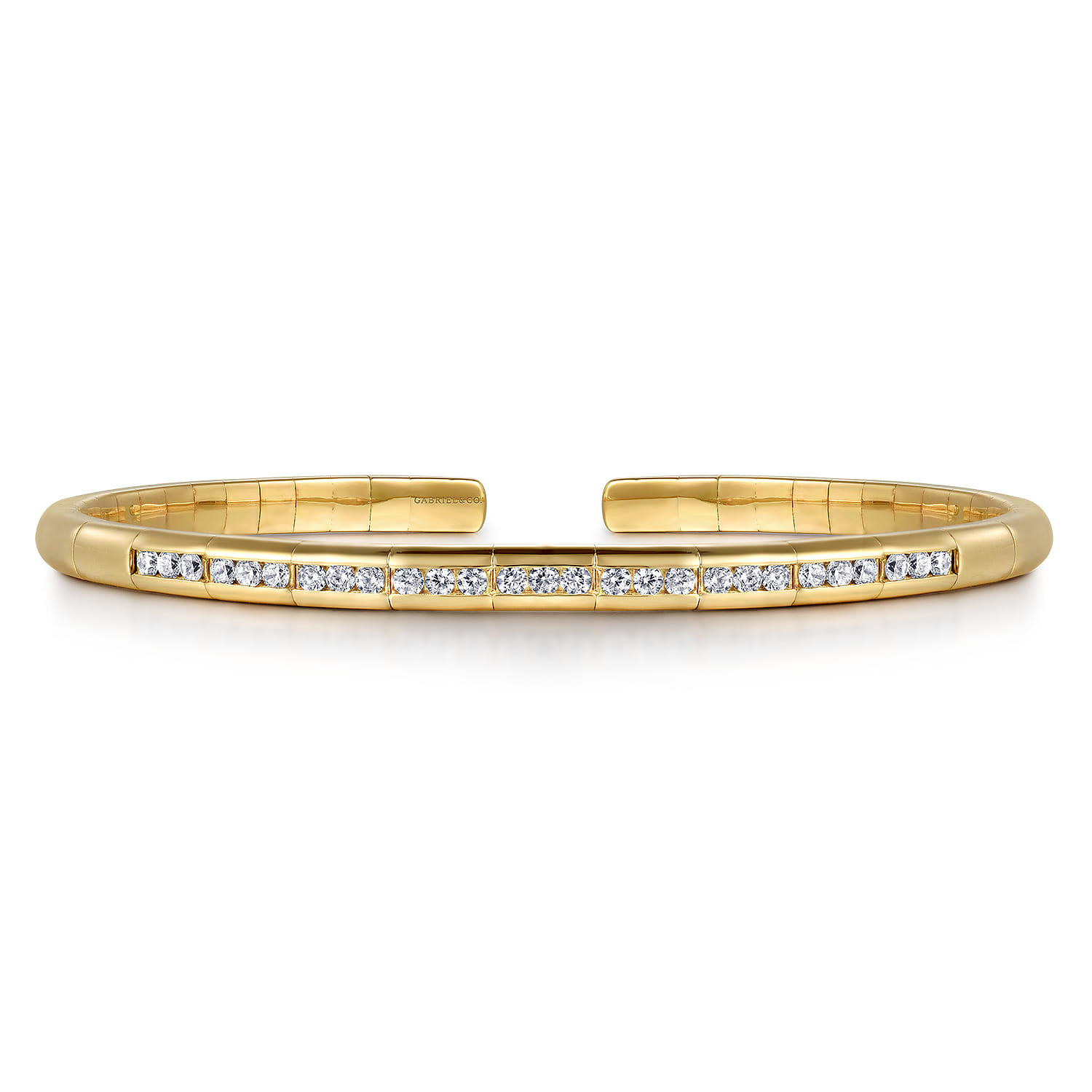 14K Yellow Gold Diamond Bangle - 0.65 ct - Shot 1