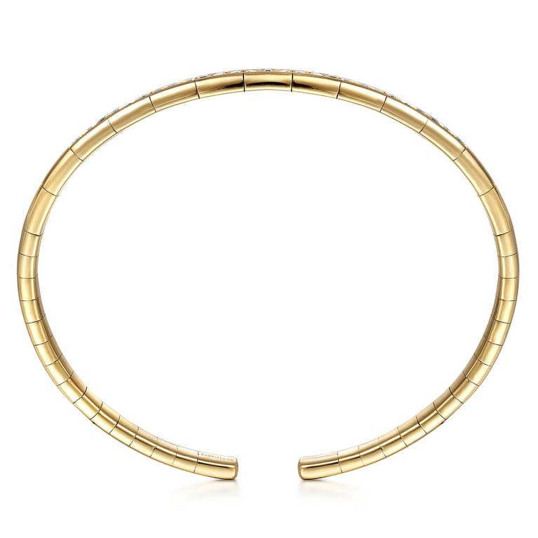 14K Yellow Gold Diamond Bangle - 0.65 ct - Shot 3