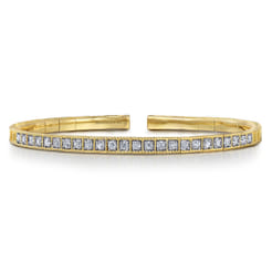 14K Yellow Gold Diamond Bangle