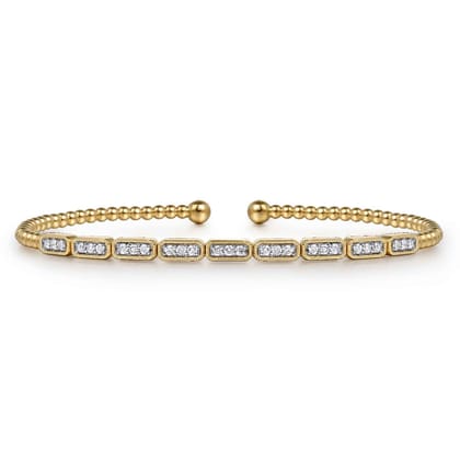 14K Yellow Gold Diamond Bangle