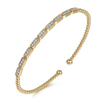14K Yellow Gold Diamond Bangle